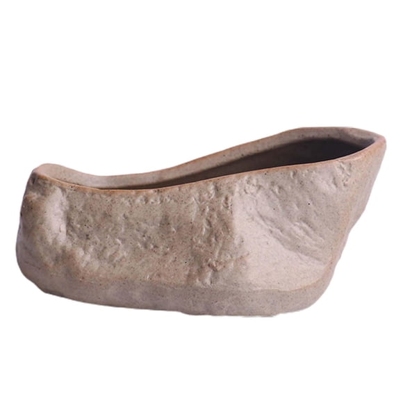 Macetas suculentas de cerámica DYNWAVEMX Soportes para plantas Maceta de portátil Macetas de bonsái con forma de piedra