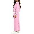 thumbnail image 7 of ZBSOKO Girls 2 Piece Sweatsuit Set Fleece Crew Neck Sweatshirt and Straight Leg Pants Fall Winter Jogger Set Casual Tracksuits Sizes 5-14 Years, 7 of 7