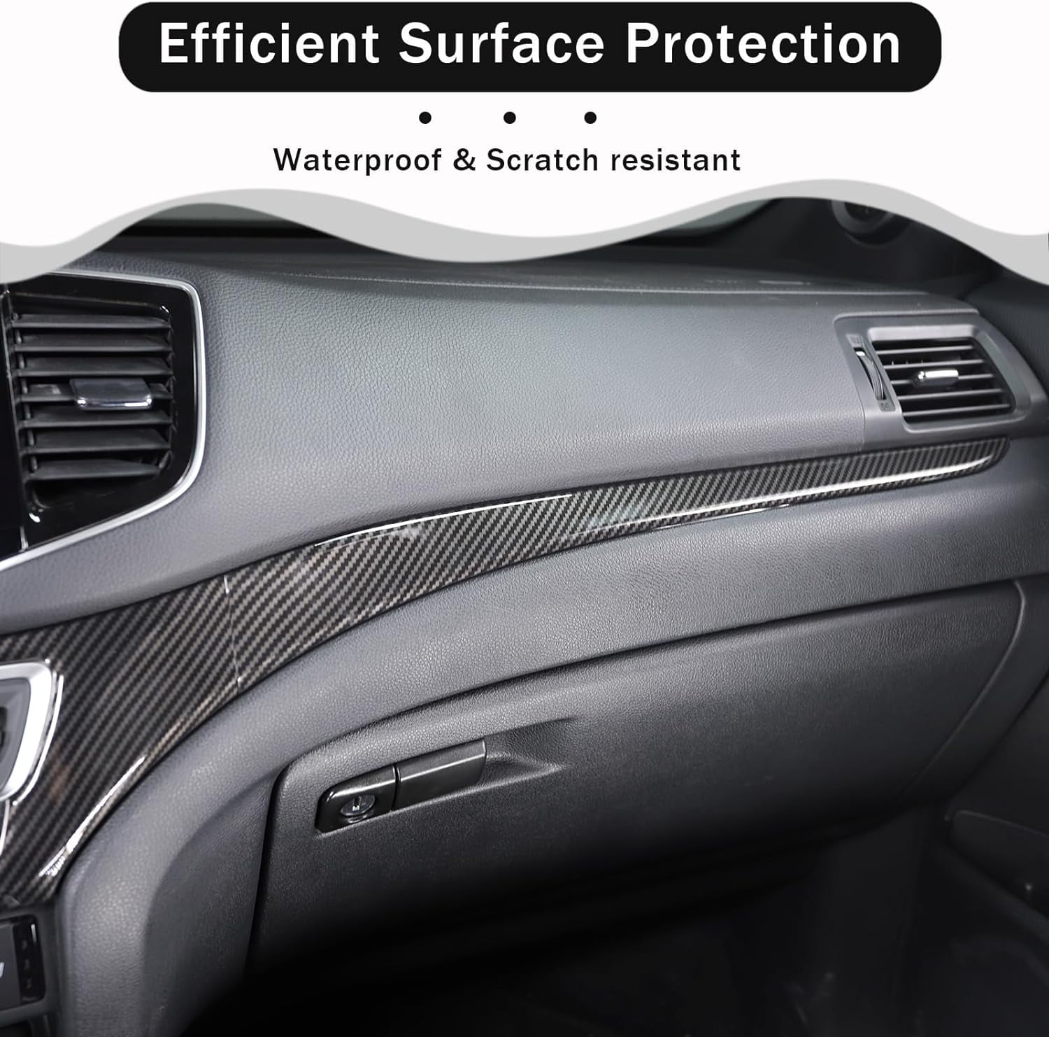 TINKI Center Console Dashboard Panel Strip Trim for Honda Pilot 2016-2022 Interior Decorative Cover Protector Accessories , ABS