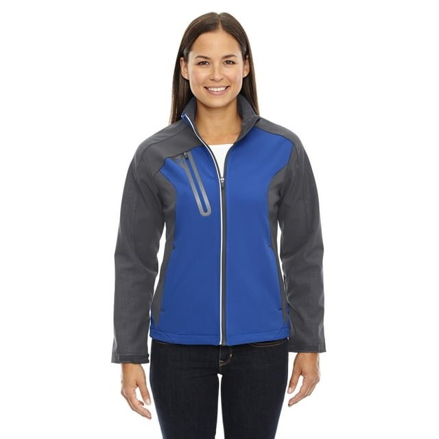 The Ash City - North End Ladies' Terrain Colorblock Soft Shell with Embossed Print - NAUTICL BLUE 413 - L