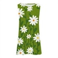 thumbnail image 3 of Puntoco Women dresses for summer Women Printing Summer Sleeveless Pullover Vent Dress Green 8(L), 3 of 4