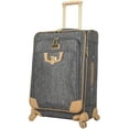 thumbnail image 4 of Nicole Miller Designer Luggage Paige Collection - 4 Piece Softside Lightweight Expandable Spinner Suitcases- Set includes 17 Inch Tote Bag, 20 Inch Carry On, 24 Inch & 28 Inch Suitcases (Silver), 4 of 7