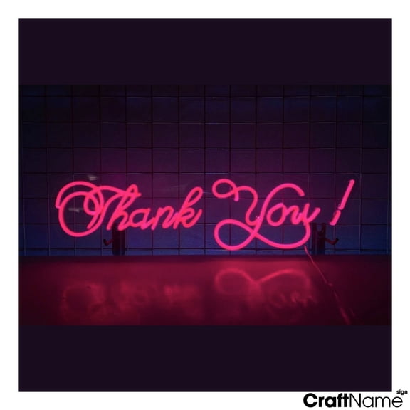 Craftnamesign Thank You Neon Light Sign Wall Art For Store Shop Decoration
