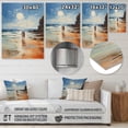 thumbnail image 4 of Designart "Beach Seaside Stroll painting" Nautical & Beach Metal Wall Art Prints, 4 of 5