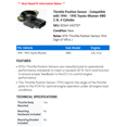 thumbnail image 2 of Throttle Position Sensor - Compatible with 1994 - 1995 Toyota 4Runner 4WD 2.4L 4-Cylinder, 2 of 2