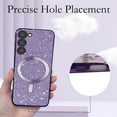 thumbnail image 2 of for Samsung Galaxy S22+ Plus Glitter Case with Camera Lens Protector, [Compatible with Magsafe] Slim TPU Clear Magnetic Case Cute Cover for Samsung Galaxy S22 Plus CZ Purple, 2 of 14