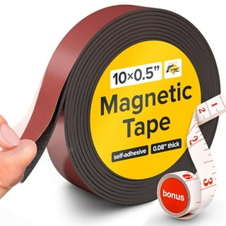 Magnetic Tape, 15 Feet Magnet Tape Roll (1/2'' Wide x 15 ft Long), with 3M  Strong Adhesive Backing. Perfect for DIY, Art Projects, whiteboards 
