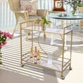 thumbnail image 6 of ABBSR Modern Gold Bar Cart on Wheels,Mobile Serving Cart with Storage Shelves for Kitchen,Industrial Use, 6 of 8