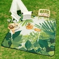 thumbnail image 6 of Tropical Leaves Picnic Blanket Waterproof Outdoor Beach Blanket Hand-held Pad Suitable for Travel, Camping, Beach, Family Gatherings, 6 of 7