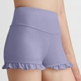 thumbnail image 4 of Toddler Summer Shorts in Clearance Girls Athletic Ruffle Shorts High Waisted Yoga Dance Shorts Comfy Workout Gymnastics Short Pants New Purple 9 Years, 4 of 9