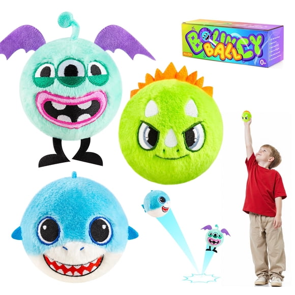 Pelotas Saltarinas de Peluche ZOOJOY 7.5 cm Suaves y con Alto Rebote x3