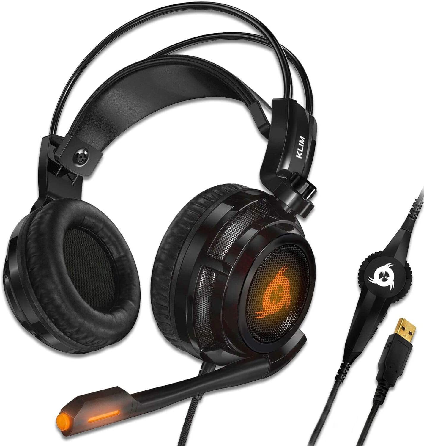KLIM - USB Gamer Headset with Mic - 7.1 Sound Audio - Integrated Vibrations - Perfect for PC and Gaming New 2022 Version - Black - Walmart.com