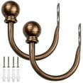 thumbnail image 1 of AMERTEER 2 Pcs Crochets en Forme de U pour Rideaux, Attaches Murales, Traitement de Fenêtre Robuste pour Accessoires de Maison, 1 of 9