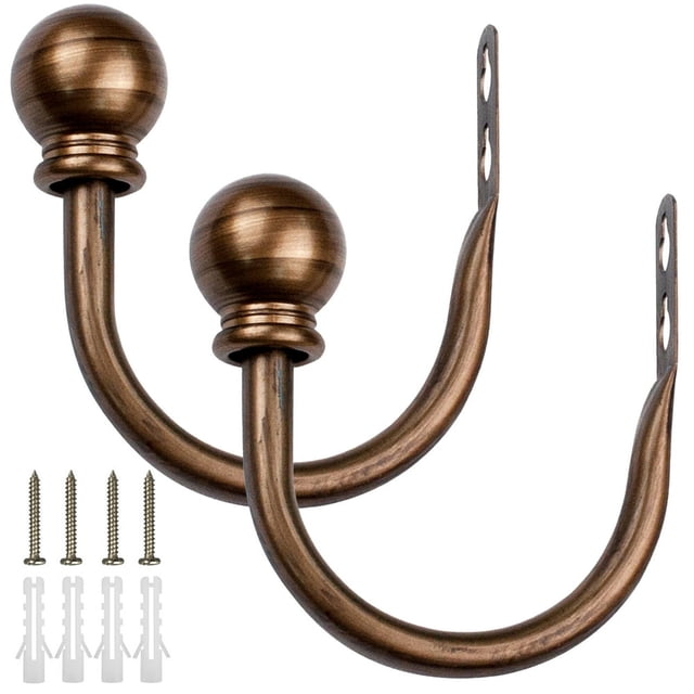 AMERTEER 2 Pcs Crochets en Forme de U pour Rideaux, Attaches Murales, Traitement de Fenêtre Robuste pour Accessoires de Maison