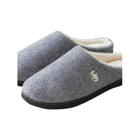 

Topumt Women s Men s Warm Lamb Wool Memory Foam Slippers Soft Yarn House Slippers w/Anti Slip Sole