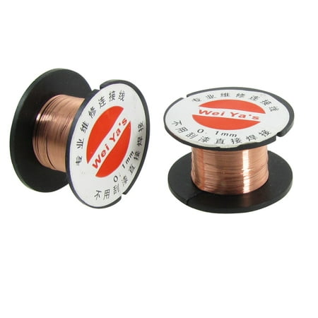 Unique Bargains 5 Pcs 0.1mm Diameter Copper Soldering Solder Enamelled Reel (Best Solder For Electrical Wire)