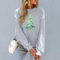 thumbnail image 5 of lulshou Women's Christmas Print Sweatshirt - Holiday Cozy Pullover, Cute Xmas Graphic Long Sleeve Crewneck Shirt, Gray, M, 5 of 6