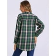 thumbnail image 4 of DARING DIVA Women's Long Sleeve Plaid Button Down Shirt Blouse Top L Green, 4 of 6