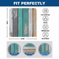 thumbnail image 6 of Coastal Style Chair Back Covers Set of 6, Vintage Green Brown Stripe Wood Grain Stretch Dining Chair Back Slipcovers Removable Seat Cover for Kitchen Restaurant Hotel Cafe, 6 of 9