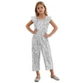 thumbnail image 1 of Kaerm Combinaison Pailletée pour Filles Combinaison une Pièce Tenue de Soirée Boîte de Nuit Danse Ensemble de Fête d'Anniversaire Blanc 8, 1 of 6