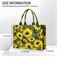 thumbnail image 3 of Large Capacity Tote Bag,Black Green Stem Sunflower Pattern Handbag Fashion Luxury Tote Bag,15.7"x13"x 5.1" Inches,Laptop Compatible, 3 of 6
