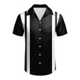 thumbnail image 3 of Camisas Y s Hombres Casual Manga corta Primavera Verano Turndown Neck 3D Impreso Camisas Moda Top Blusa Camisas (Black, M), 3 of 4