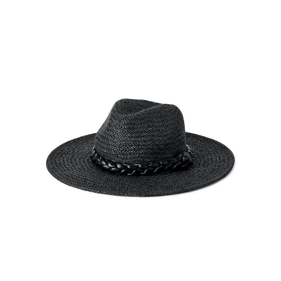 Madden NYC Women's Juniors Straw Fedora with Braided Band