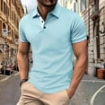 thumbnail image 2 of Afdoent Mens Polo Shirts Solid Color Versatile Male Leisure Loose Collar Button Open Collar Ribbed Sports Short Sleeve Shirt Casual Outdoor, 2 of 6