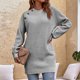 thumbnail image 4 of Vestido de bolsillo de manga larga con cuello redondo y botones de Color liso para otoño e invierno para mujer Fridja  yut1347, 4 of 7