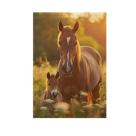 Beautiful Brown Horse Garden Flag 12"x18" Double-Sided Yard Flags for Outside Outdoor All Seasonal Decoration