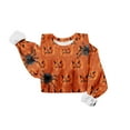 thumbnail image 5 of JGNGSHN Halloween Sweatshirt Women Long Sleeve Flannel Dropped Shoulder Sweater Top Spider Pumpkins Print Shirts Spooky Season Pullover Oversize Fall Clothes, 5 of 5