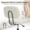 thumbnail image 5 of Simenmax Office Chair, Computer Chair with Lumbar Support, Comfy Armlees PU Leather Task Chair,White, 5 of 6