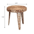 thumbnail image 4 of JONATHAN Y Amara 17" Coastal Bohemian Handwoven Water Hyacinth Round Tripod End Table, Natural, TBL2507A, 4 of 6
