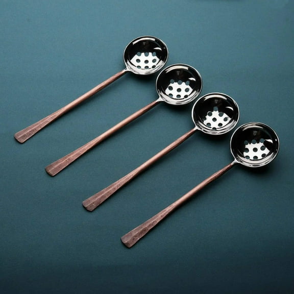 Ridge Design Copper Antique Olive Spoons 4 Pcs. Set