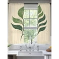 thumbnail image 2 of Vintage Leaves Sheer Curtains for Living Room Bedroom, Light-filtering Sheer Curtain, Green Tropical Plants Palm Leaf Rod Pocket Voile Window Treatment Drapes, 52’’Wx72’’L, 2 Panels Set, 2 of 7