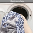 thumbnail image 6 of Navy Blue Dog Crate Cover, Traditional Ikat Pattern Retro Style Composition Damask Inspired, Easy to Use Pet Kennel Cover for Medium Large Dogs, 35" x 23" x 27", Blue White, by Ambesonne, 6 of 6