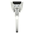 thumbnail image 3 of 4.27 ct Emerald Cut Natural Onyx 3 Stone 18K White Gold Womens Engagement Ring, 3 of 5