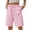 Pink #2, variant on Evdexr Women's Bermuda Shorts Striped Linen Shorts 2026 Drawstring Knee Length Beach Short Pants Summer Baggy Elastic High Waisted Shorts L