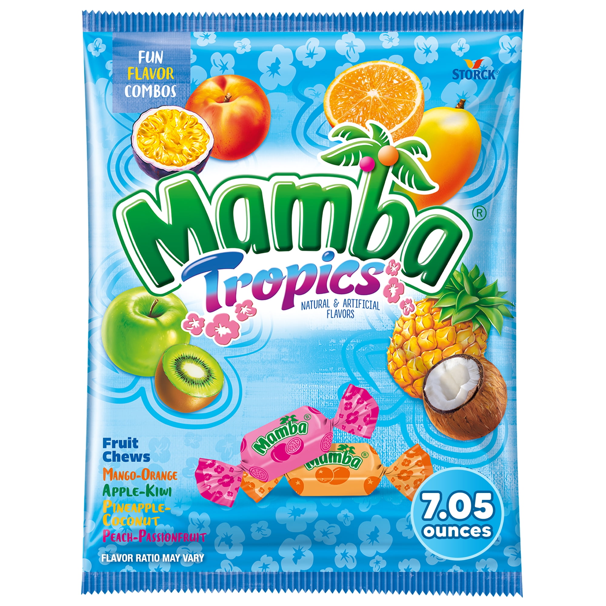 Mamba Tropics Fruit Chews Chewy Candy, 7.05 oz
