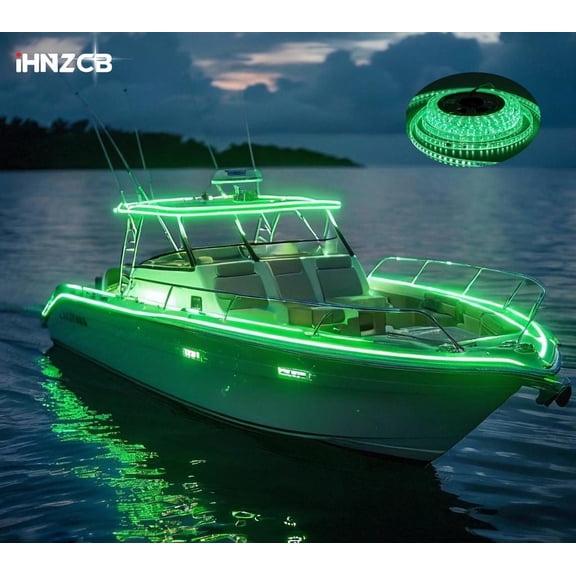 IHNZCB RV Marine Boat 18 Feet Flexible green LED Strip Tape Lights 18 AWG 5M Backing US Stock