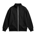 thumbnail image 6 of Cethrio Boys Full Zip Sweatshirts, Stand Collar Casual Fleece-lined Long Sleeve Fall Jackets with Pockets Size 13-14 Years Black, 6 of 7