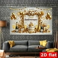 thumbnail image 5 of Gold 50th Anniversary Backdrop Golden Balloons Happy 50th Anniversary Photography Background Floral 50 Years Old Anniversary Party Decorations Banner Supplies Photo Booth Props, 5 of 6
