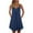 Dark Blue, variant on IROINNID Shift Dress For Women Ladies Mid-Waist Loose Button Solid Color Sleeveless Suspender Dress V-Neck Short Dress