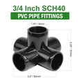 thumbnail image 2 of Accesorios de tubería de PVC Zernmiarder SCH40 de 5 vías, 3/4 pulgadas, 12 piezas, 2 of 8