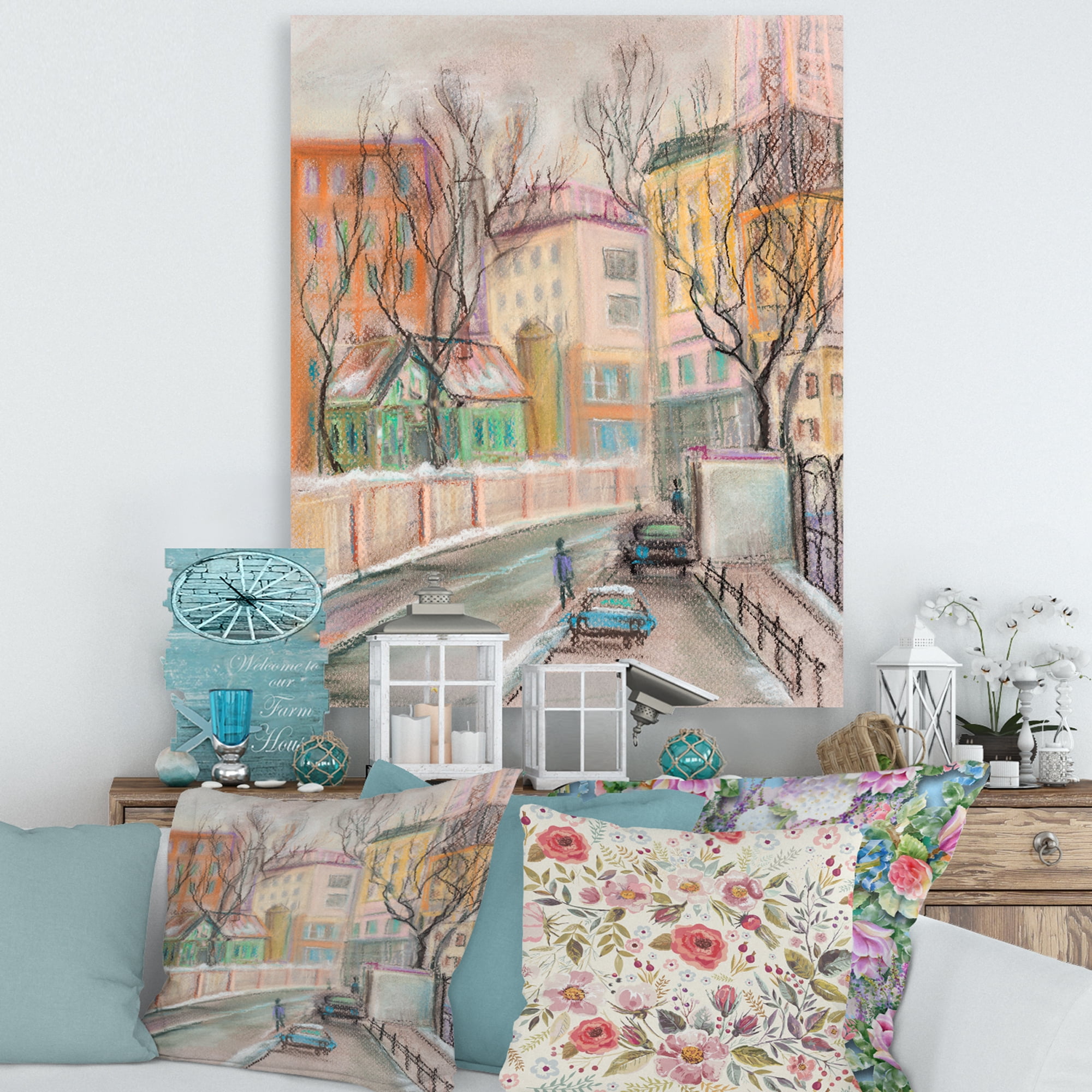 Designart ' Lanes In Moscow Cityscape ' Traditional Canvas Wall Art Print