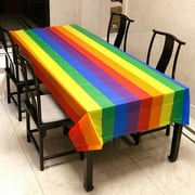 Niyofa Rainbow Tablecloth Waterproof Table Cover Rectangular Reusable Desk Cloth Decorative Practical Oil Proof Table Cloth