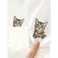 thumbnail image 5 of Funny Cat Pocket Print Cotton T-Shirt for Men and Women- Soft Short SleeFit, S-5XL, Machine Washable, Summer Streetwear, Regular Fit T-Shirt | Playful Design | Comfortable Fit, Cat Shirt, 5 of 11