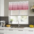 thumbnail image 5 of Pink Ombre Valances for Windows, Decorative Rod Pocket Window Valance Curtains, Farmhouse Vintage Wooden Striped Short Curtain Drapes for Kitchen/Bathroom/Living Room, 2 Panels, 60" W x 18" L, 5 of 8