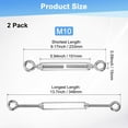 thumbnail image 3 of Uxcell 2-Pack Turnbuckle Eye and Eye, M10 Stainless Steel Heavy Turnbuckles Wire Rope Tension Adjustable Tension, 3 of 7