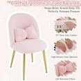thumbnail image 6 of UBesGoo Modern Armless Makeup Chair Comfy Cute Accent Chair, Faux Rabbit Hair Vanity Chair for Office Living Dining Room, Pink, 6 of 9
